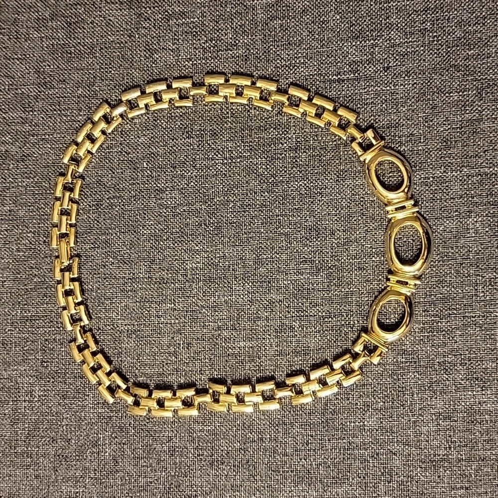 2/$8 Vintage Gold Open Circle Collar Necklace